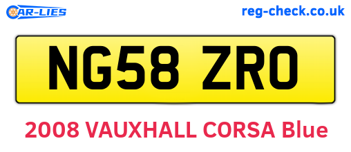 NG58ZRO are the vehicle registration plates.