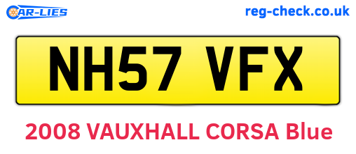 NH57VFX are the vehicle registration plates.