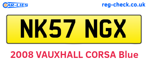 NK57NGX are the vehicle registration plates.