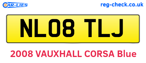 NL08TLJ are the vehicle registration plates.
