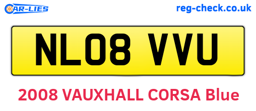 NL08VVU are the vehicle registration plates.