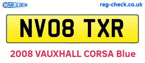 NV08TXR are the vehicle registration plates.