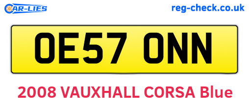 OE57ONN are the vehicle registration plates.