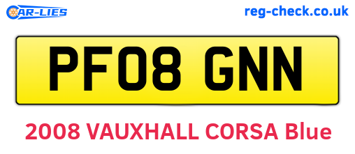 PF08GNN are the vehicle registration plates.