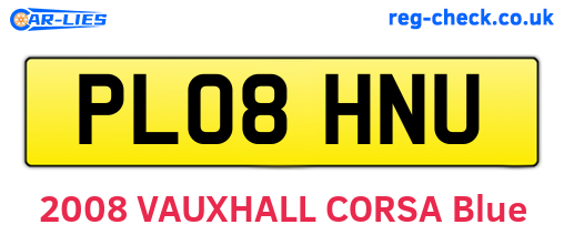 PL08HNU are the vehicle registration plates.
