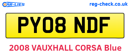 PY08NDF are the vehicle registration plates.