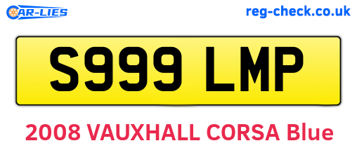 S999LMP are the vehicle registration plates.