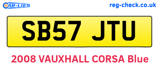 SB57JTU are the vehicle registration plates.