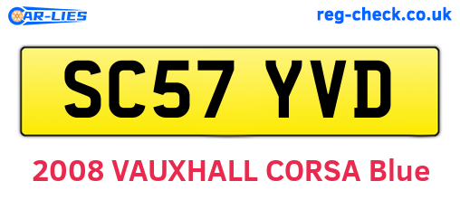 SC57YVD are the vehicle registration plates.