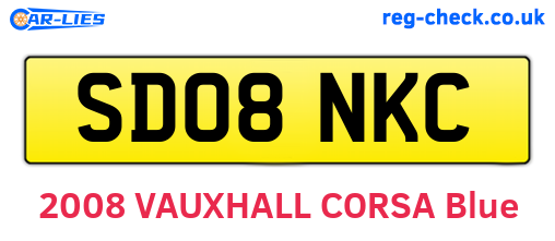 SD08NKC are the vehicle registration plates.