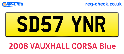 SD57YNR are the vehicle registration plates.