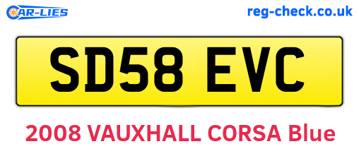 SD58EVC are the vehicle registration plates.