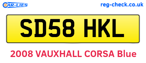 SD58HKL are the vehicle registration plates.