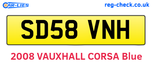 SD58VNH are the vehicle registration plates.