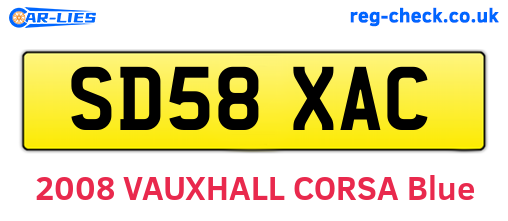 SD58XAC are the vehicle registration plates.