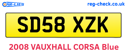 SD58XZK are the vehicle registration plates.