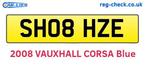 SH08HZE are the vehicle registration plates.