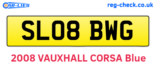 SL08BWG are the vehicle registration plates.