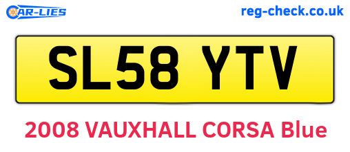 SL58YTV are the vehicle registration plates.