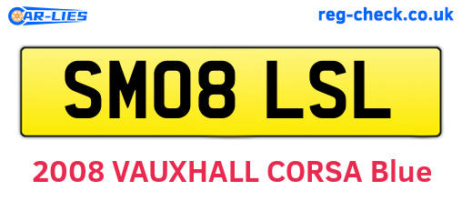 SM08LSL are the vehicle registration plates.