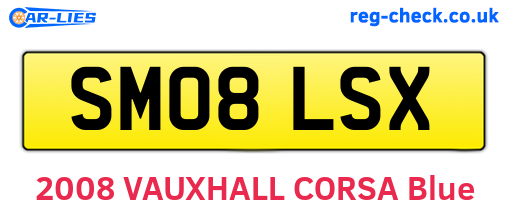 SM08LSX are the vehicle registration plates.