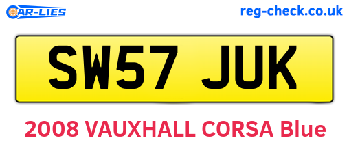 SW57JUK are the vehicle registration plates.