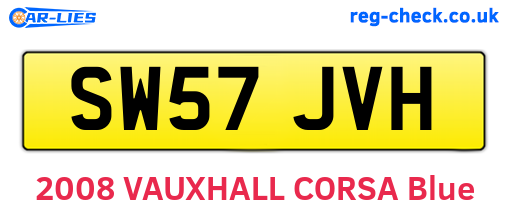 SW57JVH are the vehicle registration plates.