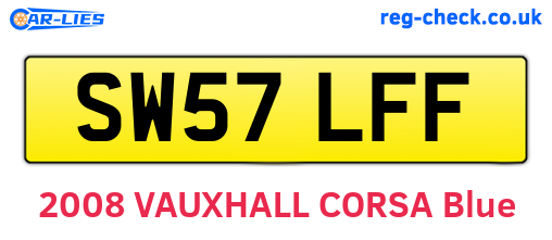 SW57LFF are the vehicle registration plates.