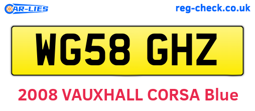 WG58GHZ are the vehicle registration plates.