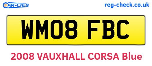 WM08FBC are the vehicle registration plates.