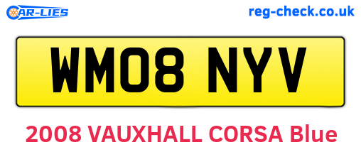 WM08NYV are the vehicle registration plates.