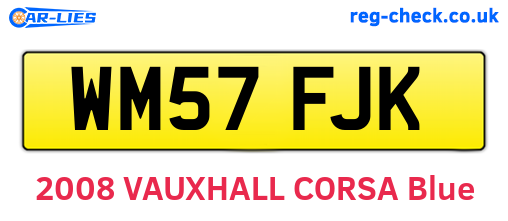 WM57FJK are the vehicle registration plates.
