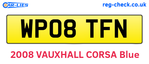 WP08TFN are the vehicle registration plates.