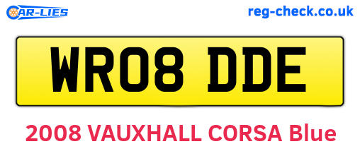 WR08DDE are the vehicle registration plates.