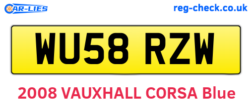 WU58RZW are the vehicle registration plates.