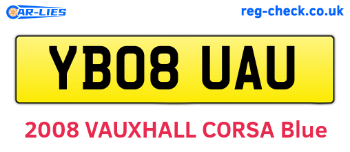 YB08UAU are the vehicle registration plates.