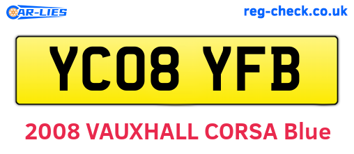 YC08YFB are the vehicle registration plates.