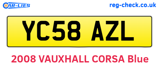 YC58AZL are the vehicle registration plates.