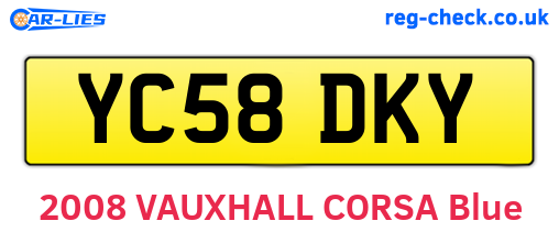 YC58DKY are the vehicle registration plates.