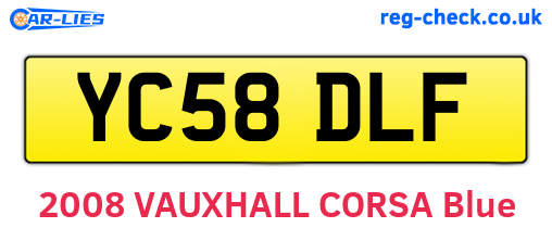 YC58DLF are the vehicle registration plates.