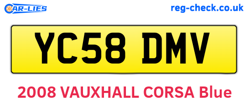 YC58DMV are the vehicle registration plates.