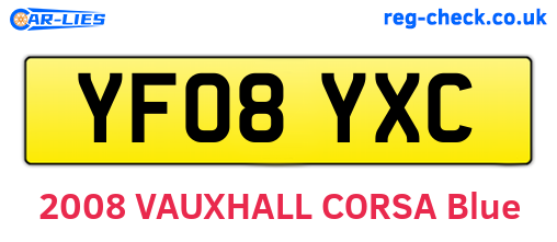 YF08YXC are the vehicle registration plates.