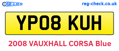 YP08KUH are the vehicle registration plates.