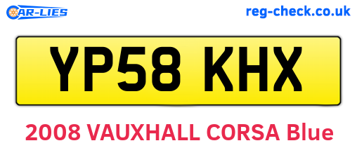 YP58KHX are the vehicle registration plates.