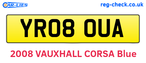 YR08OUA are the vehicle registration plates.