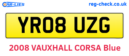YR08UZG are the vehicle registration plates.