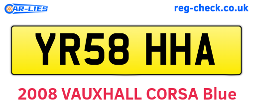 YR58HHA are the vehicle registration plates.