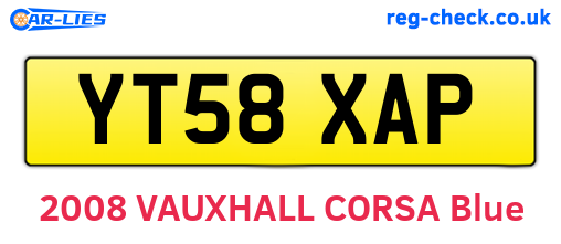 YT58XAP are the vehicle registration plates.