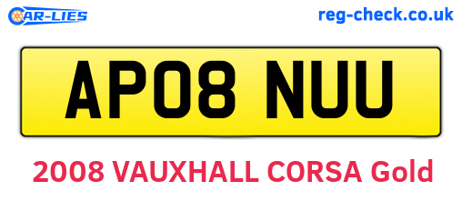 AP08NUU are the vehicle registration plates.