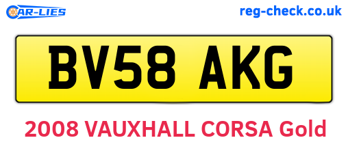 BV58AKG are the vehicle registration plates.